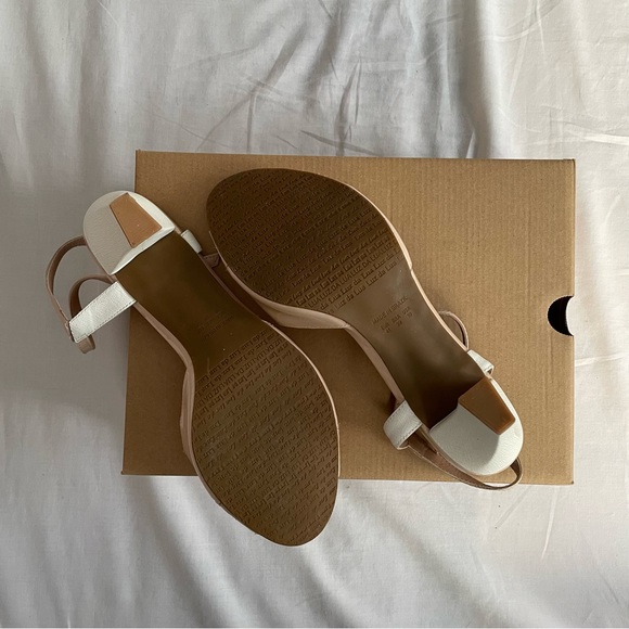 Luz da Lua | nude and cream heeled sandals, US 10 - Picture 2 of 7